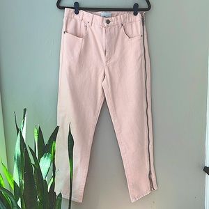 3.1 PHILLIP LIM LIGHT PINK ZIPPER DETAIL DENIM JEANS 6